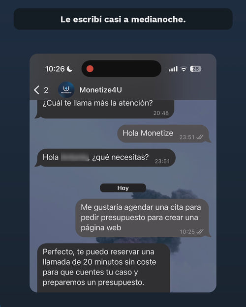 El recepcionista del Kit contestando por WhatsApp y dejando una cita cerrada